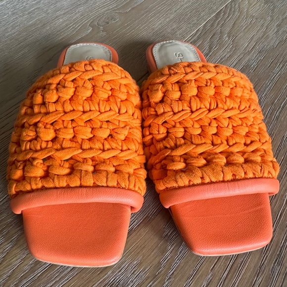 SHEKUDO Amaro Knit Strap Slide Sandal in Tangerine - Picture 3 of 11